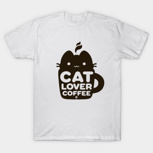 Cat, Coffee, love T-Shirt